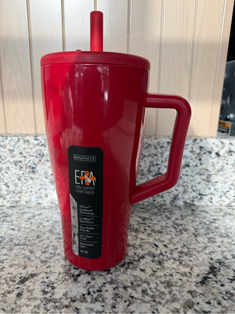 BrüMate Red Insulated Straw Tumbler with Handle